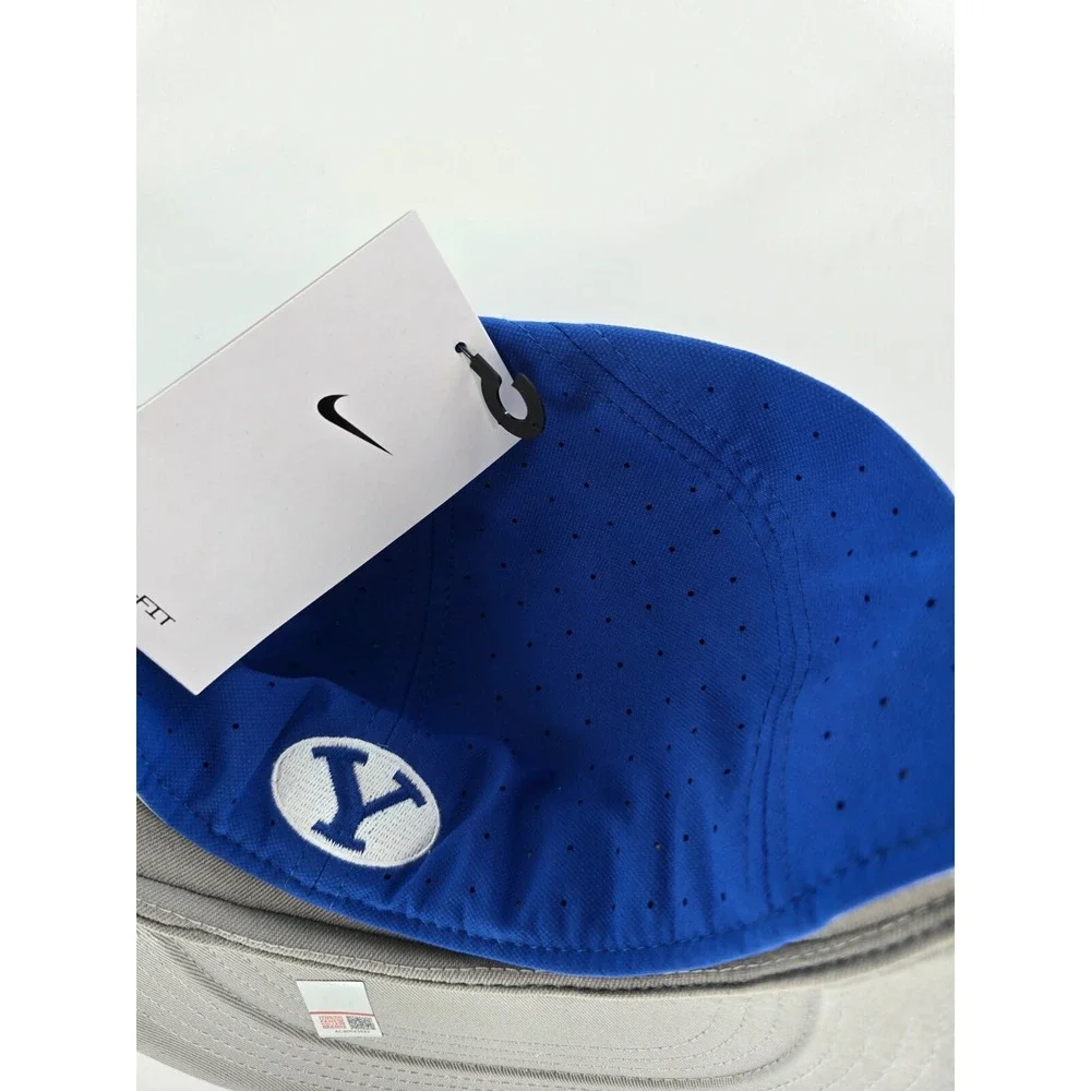 Nike BYU Cougars Flat Bill Cap Hat Adult 6 7/8 True Navy Blue Brigham Young New‎
